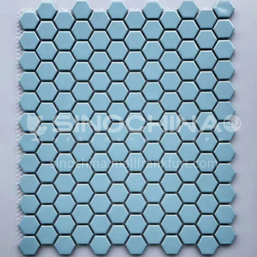  Black and white plum blossom hexagonal mosaic tiles kitchen bathroom floor tiles-ADE Mosaic hexagonal tiles(FIGURE 22) 230×230mm